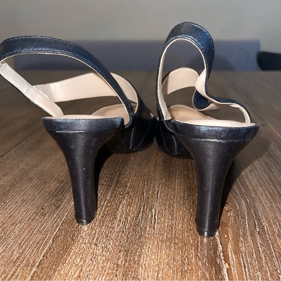 Calvin Klein Larin Strappy Pointed Toe Heel Women’s Sz 9.5 Leather Black - Picture 6 of 8